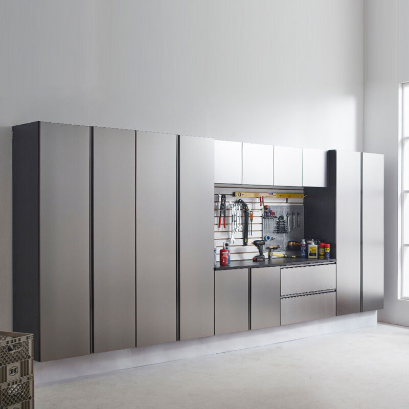 Nova Series Wood Base Drawer Wall Mounted Garage Cabinet in Metallic Gray