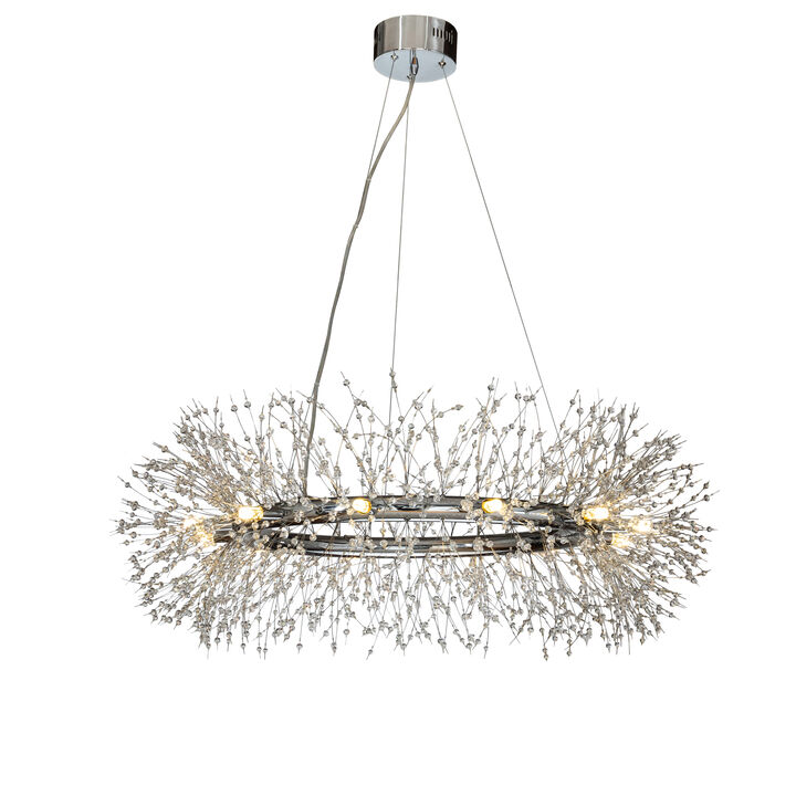 Modern Chandelier Crystal  Firework Round Pendant Ceiling Lighting For Dining Room