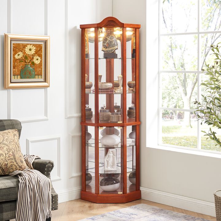 Krusko Lighted Glass Curio Cabinet