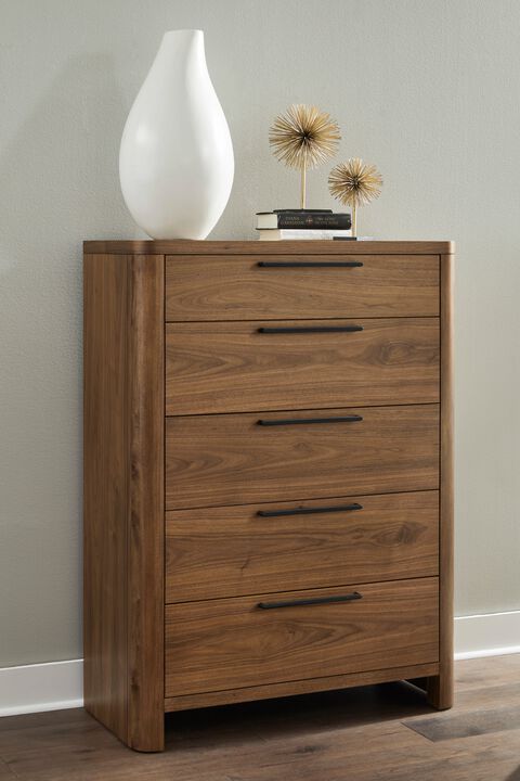 Totes Five Drawer Chest in English Walnut