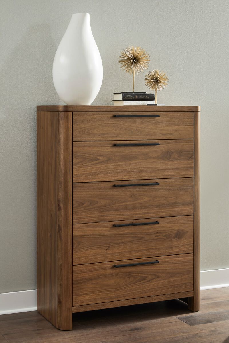 Totes Five Drawer Chest in English Walnut