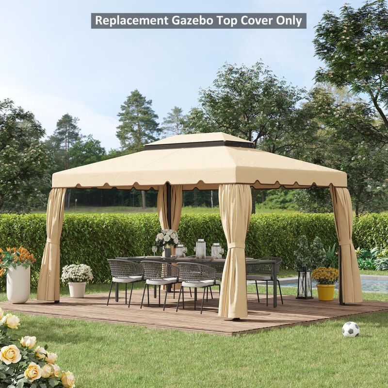Hivvago Double Vented Roof 13' x 10' Gazebo Canopy image number 6