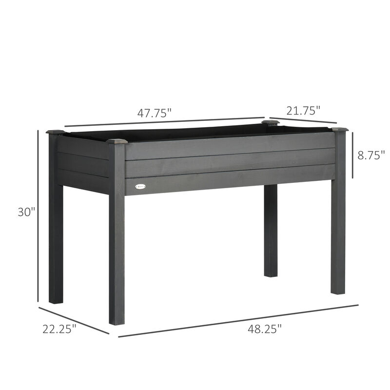 Hivvago Raised Planter Box 48" for Vegetables Herbs and Flowers image number 2