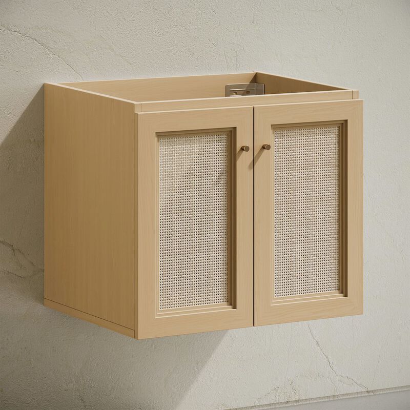 Classe 24" Wall-Mounted Bathroom Vanity in Natural Oak without Sink Top image number 2