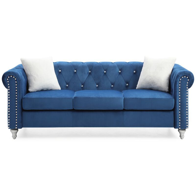 Glory Furniture Raisa Sofa in Navy Blue Color image number 4