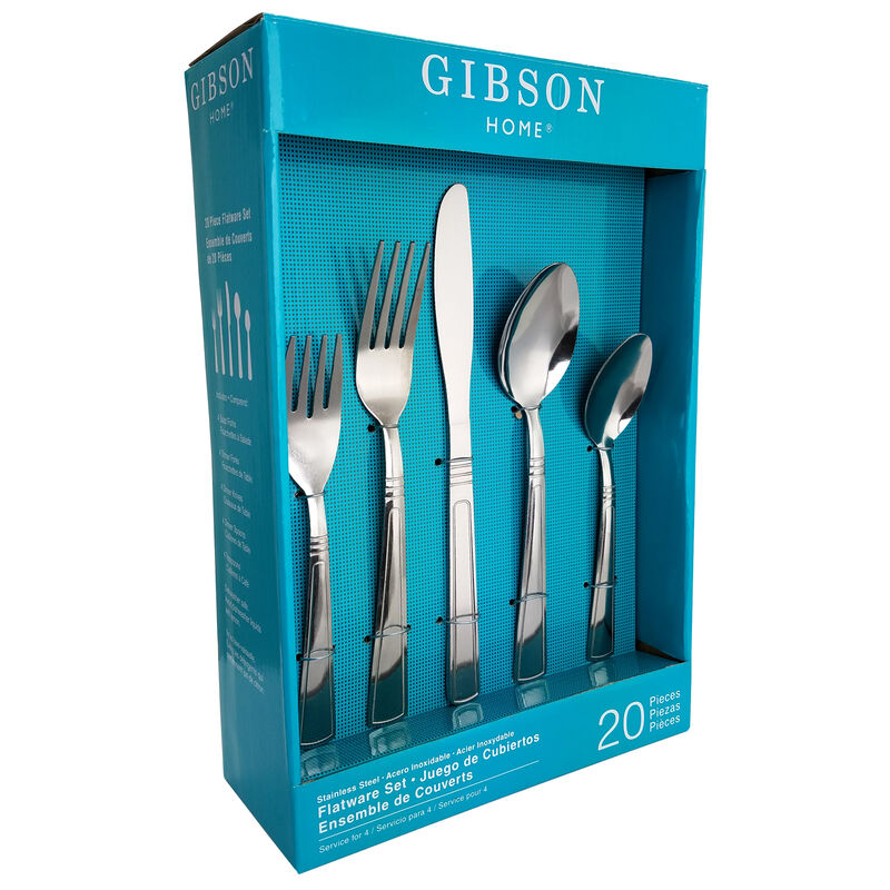 Gibson Home Creston 20-Piece Flatware Set with Tumble Finish image number 3