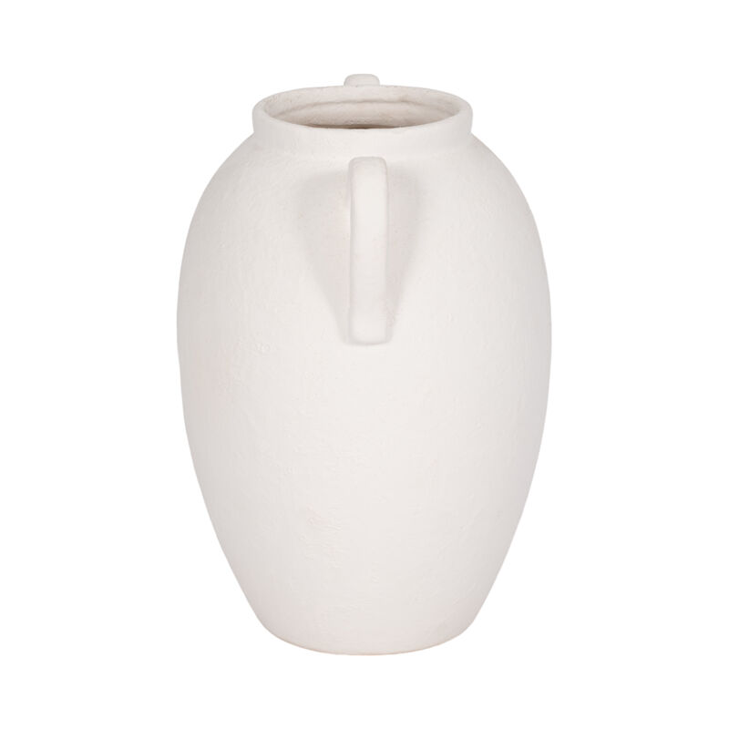 Cer, 10" Textured Jug W/ Handles, White image number 3