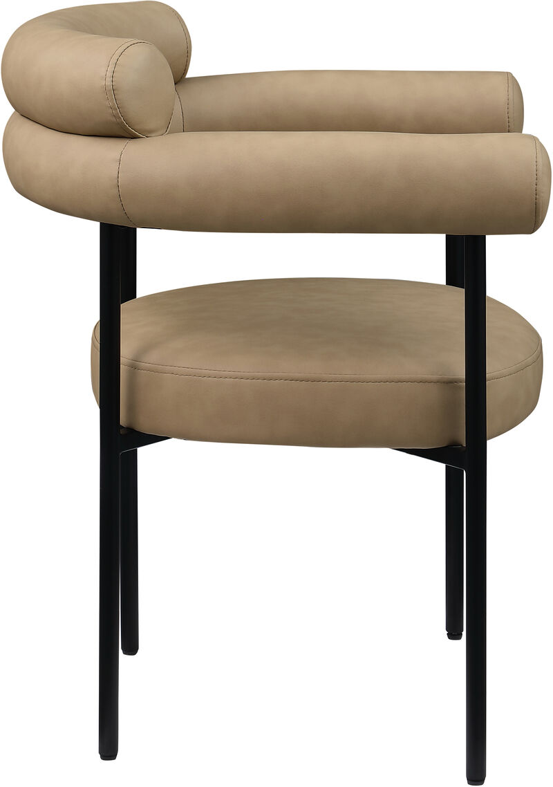 Meridian Furniture Blake Tan Vegan Leather Dining Chair, Set of 2