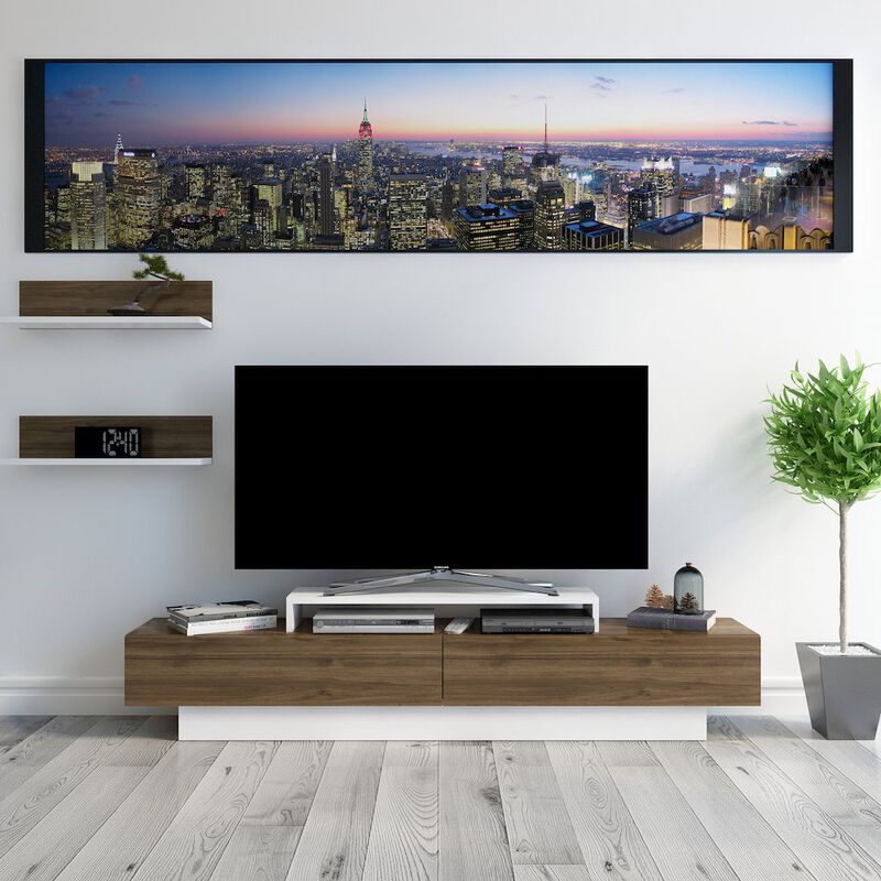 Decorotika Lusi Tv Stand White&Walnut