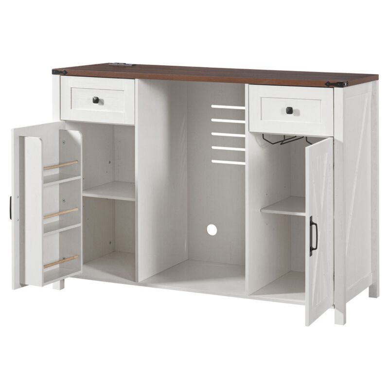 Jiljun Farmhouse Wine Bar Sideboard Cabinet image number 8