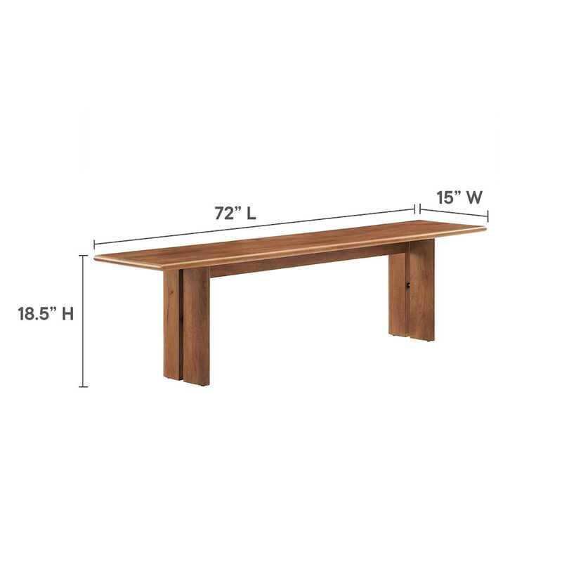 Amistad 86" Wood Dining Table and Bench Set image number 2