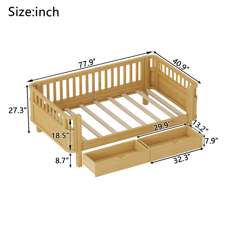 Pangsu Wood Platform Bed for Kids image number 9