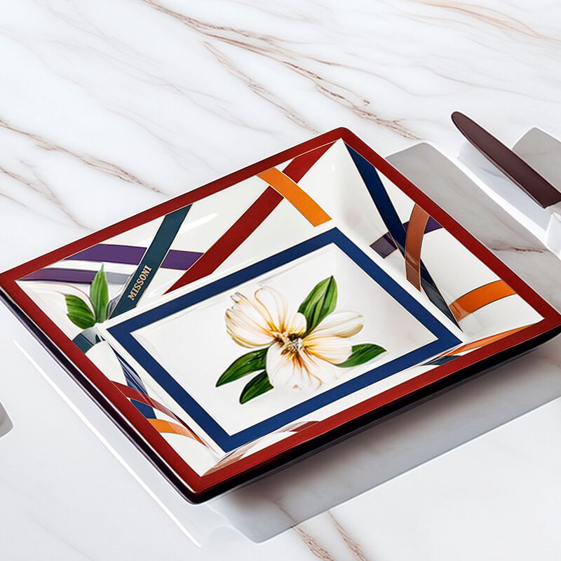 Tray NASTRI MULTICOLOR, L 10.83" &times; W 9.17" &times; H 2.13" image number 2