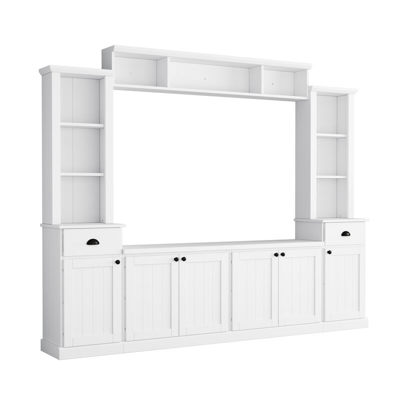 Clihome Large TV Stand Entertainment Wall Unit Set with Bridge for Living Room image number 0