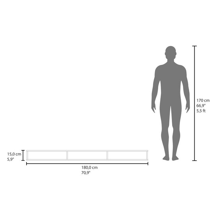 Northport Tv Stand, 3 Shelves, Natural Oak