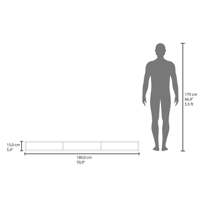 Northport Tv Stand, 3 Shelves, Natural Oak