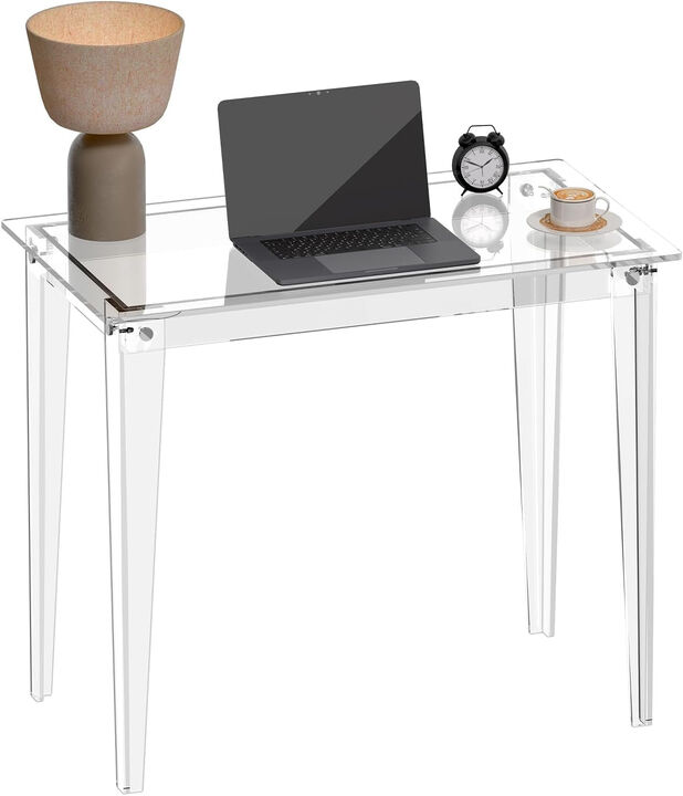 ShipItFurniture Acrylic Computer Desk 35" Crystal Clear Durable Finish
