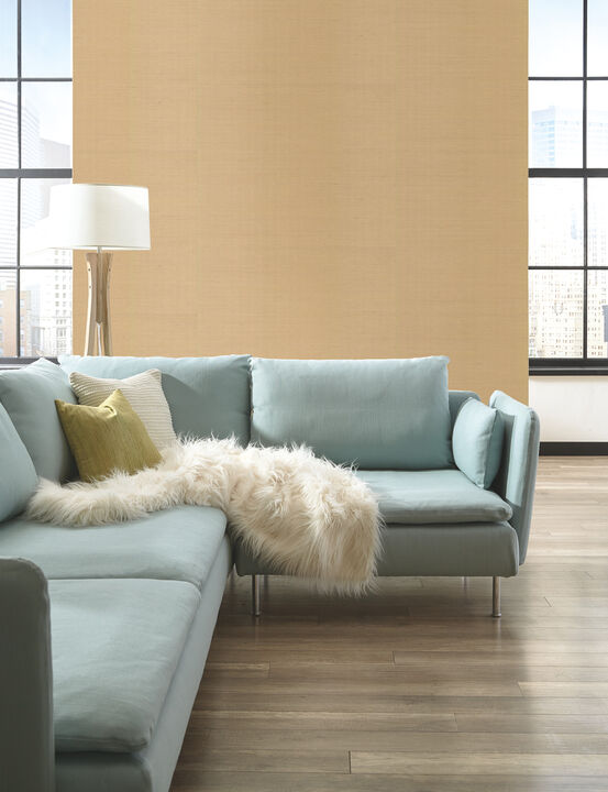 Plain Grass Beige Wallpaper (Set of 2)