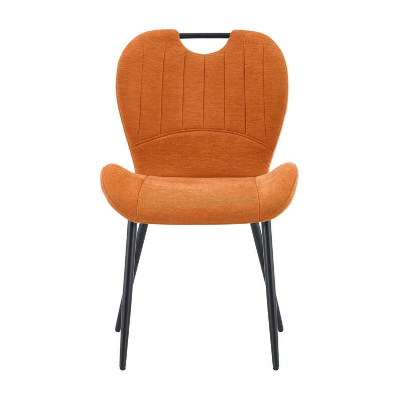 Whisen Set of 4 Upholstered Dining Chairs with Metal Handle, Fabric & Metal Frame, Ergonomic Accent Chairs for Dining Room, Living Room, Office image number 0