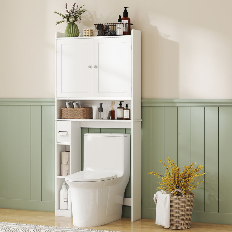 Wall-Mounted Bathroom Cabinet with Mirror and Storage Shelves