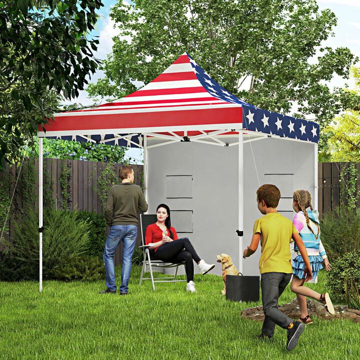 Hivvago Outdoor 10x10 Pop Up Canopy with Sidewall