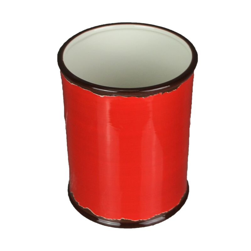 Antiqued Finish Ceramic Crock Kitchen Utensil Holder 8 Inches High image number 2