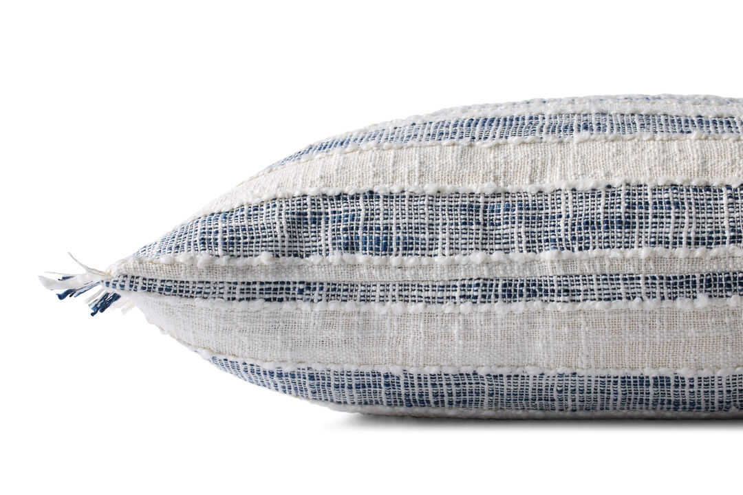 PLL0134 Blue/Ivory 22''x22'' Cover w/Poly Pillow