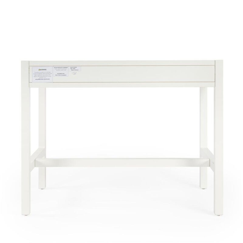 Starlight Canyon Home White Writing Desk with Drawer - Narrow Desk with Drawers for Home Use image number 6
