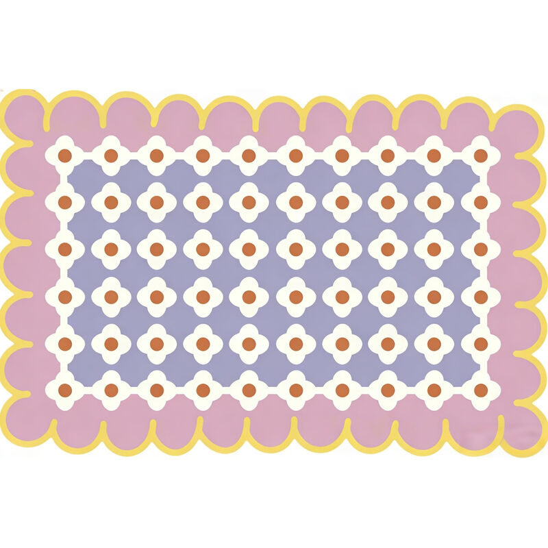 Lany Space Area Rug, Washable Rugs Non-Slip, Pink and Purple Floral Rug for Living Room image number 0