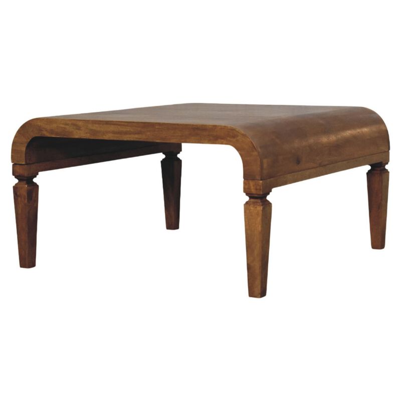 Artisan Furniture Solid Wood Curved Frame Coffee Table , Brown image number 2