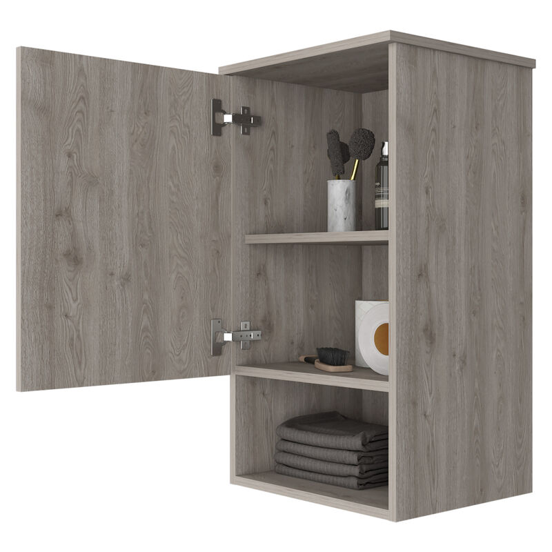 DEPOT E-SHOP Cottonwood Medicine Single Door Cabinet, Three Shelves, Light Gray