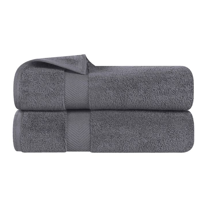 Plush Zero Twist Cotton Bath Towels Set of 2 for Bathroom Comfort