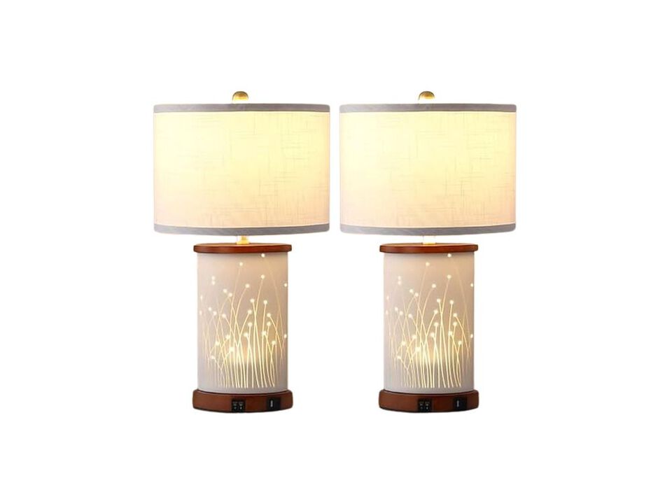 3 Color Ceramic Home Decor Lamps Set Of 2 For Living Room Bedroom Office