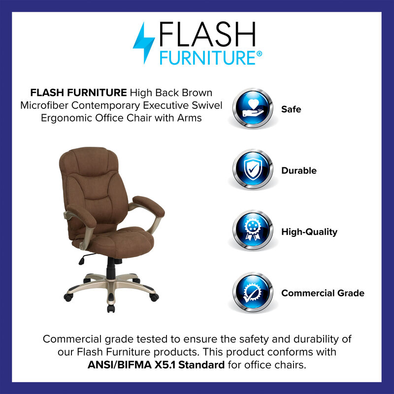 Jessie High Back Black LeatherSoft Contemporary Executive Swivel Ergonomic Office Chair image number 9