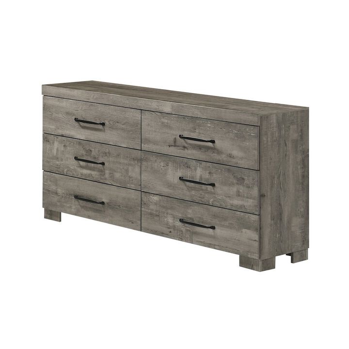 Best Quality Furniture Modern 6-Drawer Dresser In Antique Gray Color