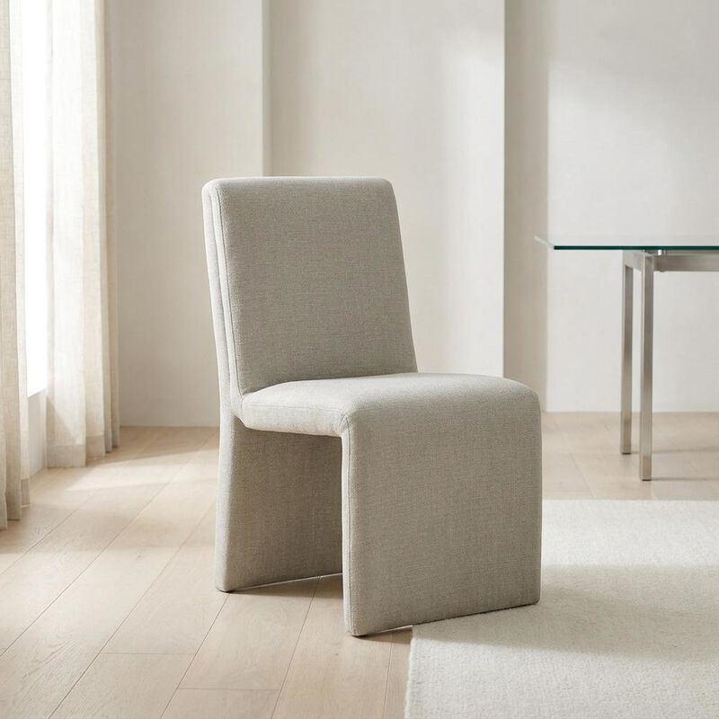 Wooden Upholstered Dining Side Chair with Cushioned Seat, Slate Blue image number 4
