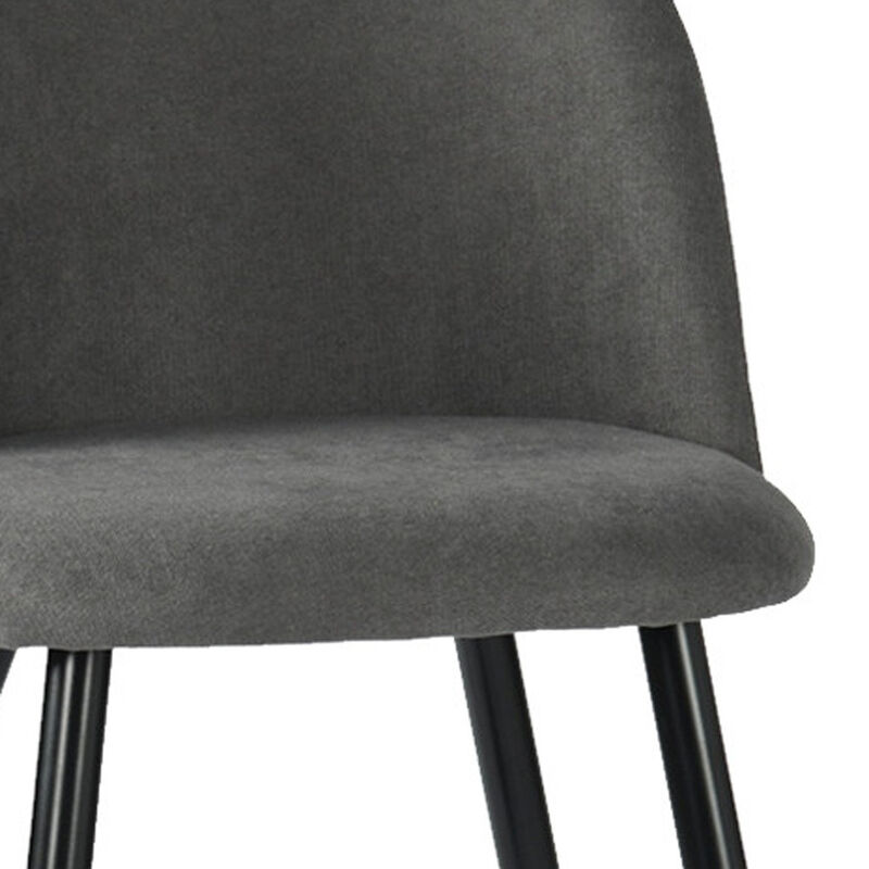 HomeRoots Set of Two Gray and Black Upholstered Fabric Dining Side Chairs
