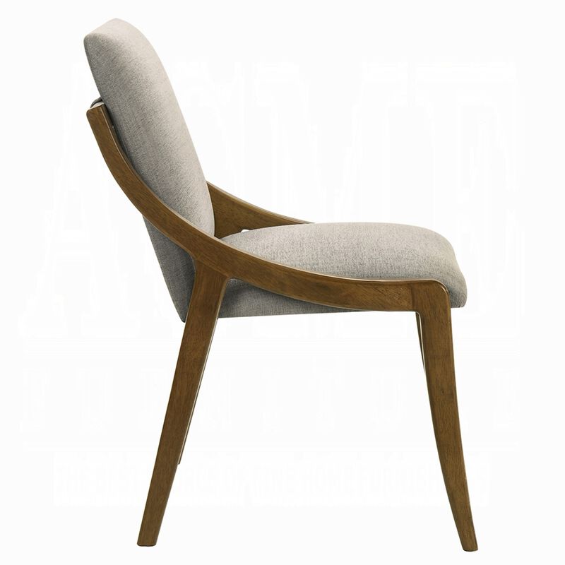 Kea Dining Side Chair Set of 2, Gray Chenille, Vintage Oak Brown Frame image number 3