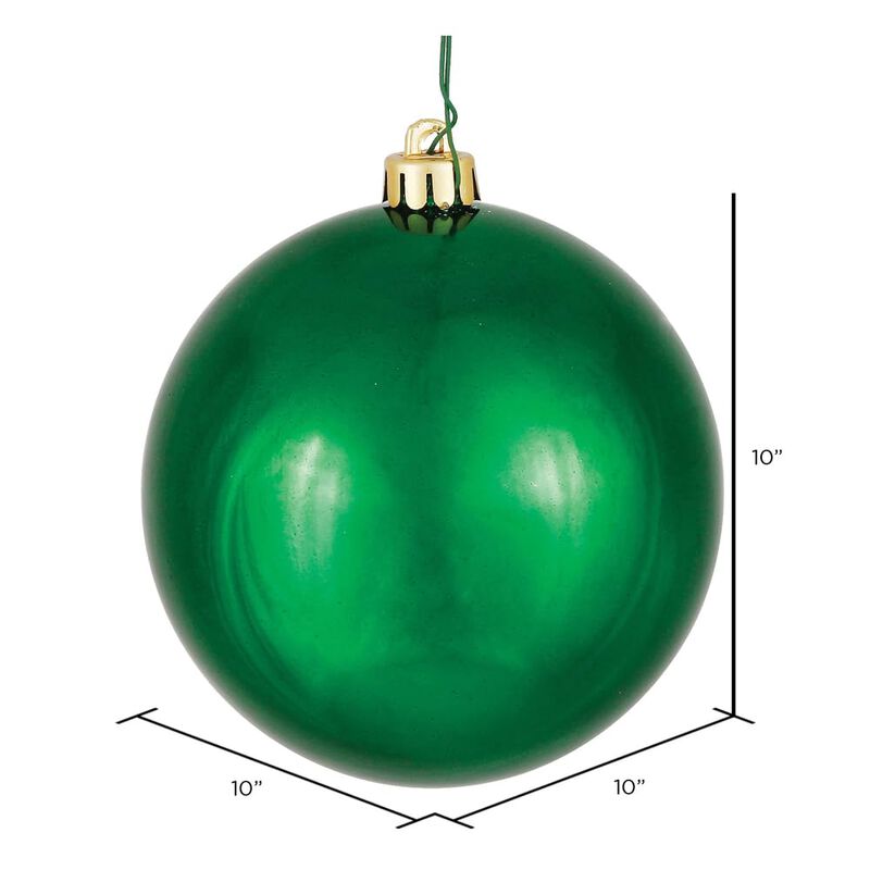 Vickerman 10" Emerald Shiny Ball Ornament image number 1