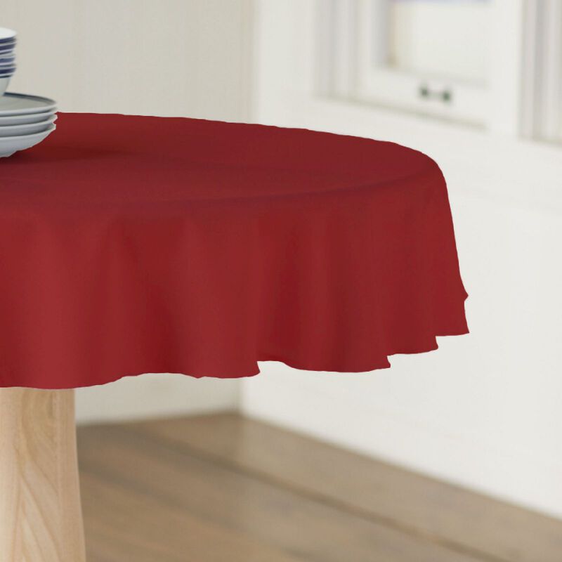 Polyester Poplin Round Tablecloth 51 Inch Dining Table Cover image number 2