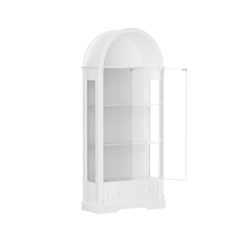 Kinhel 70.9" tall arched glass doors display cabinet image number 5