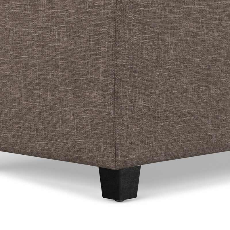 Avalon 48 inch Wide Contemporary Rectangle Storage Ottoman Bench in Fawn Brown Linen Look Fabric, Assembled image number 9