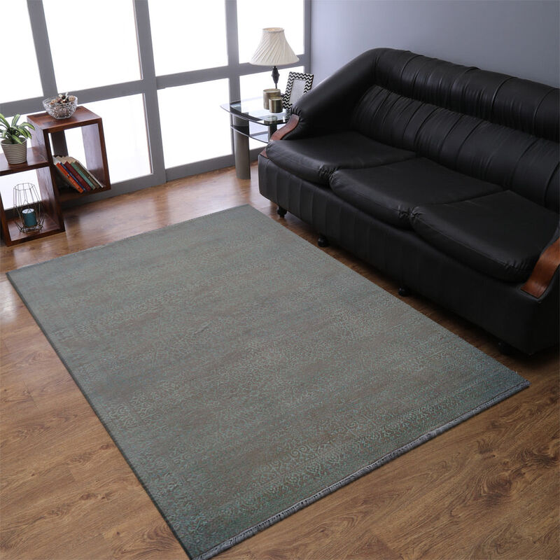 Rugsotic Carpets Hand Knotted Persian Wool And Viscose 6'x9' Area Rug Oriental Multicolor PR0107