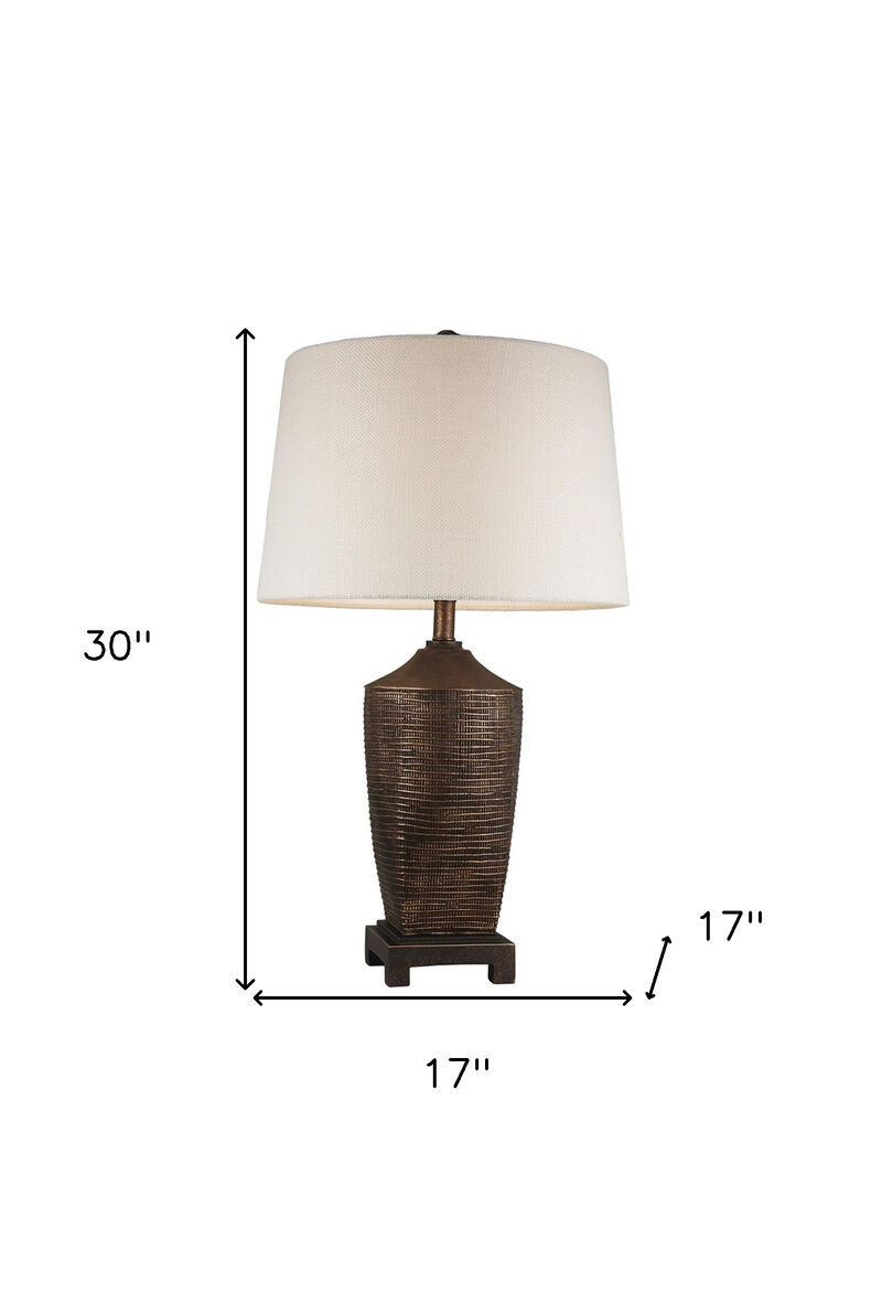 Hivvago Fantastic Rustic Ribbed Bronze Table Lamp