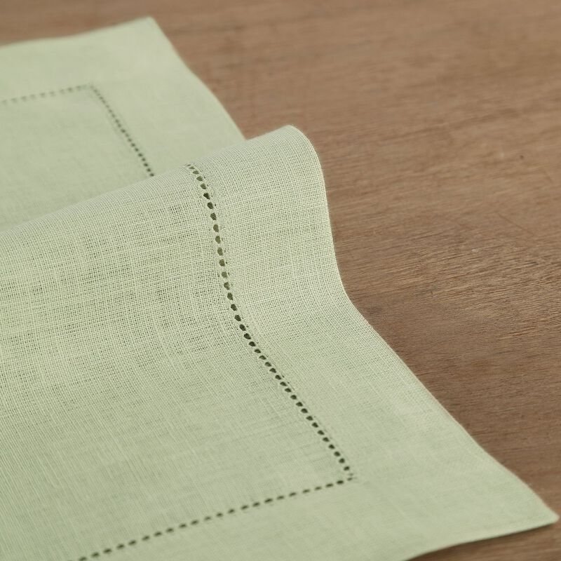 Solino Home 100% Pure Linen Dinner Napkins 20 x 20 Inch Set of 4 - Classic Hemstitch