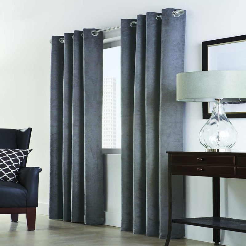 Thermalogic Navar Blackout Light Super Soft Faux Suede Fexture Grommet Curtain Panel