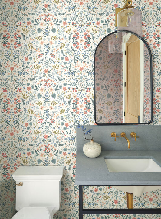 Wildwood Beige & Coral Wallpaper