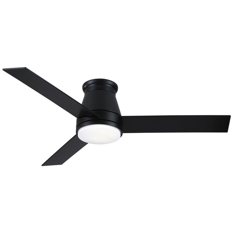 48 Inch Low Profile Ceiling Fan with Light - Matte Black DC Motor Ceiling Fan with Remote image number 0