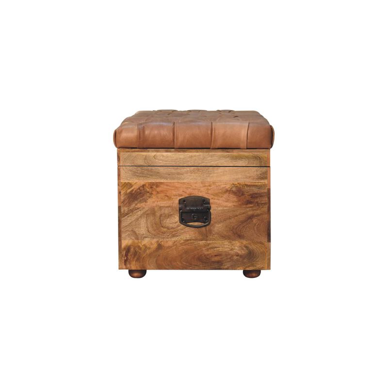 Artisan Furniture Buffalo Hide Oak-ish Storage Trunk