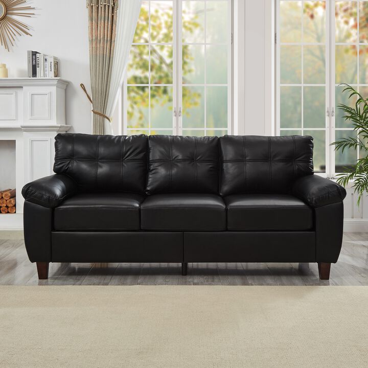 Buldef Breathable Faux-Leather Sofa